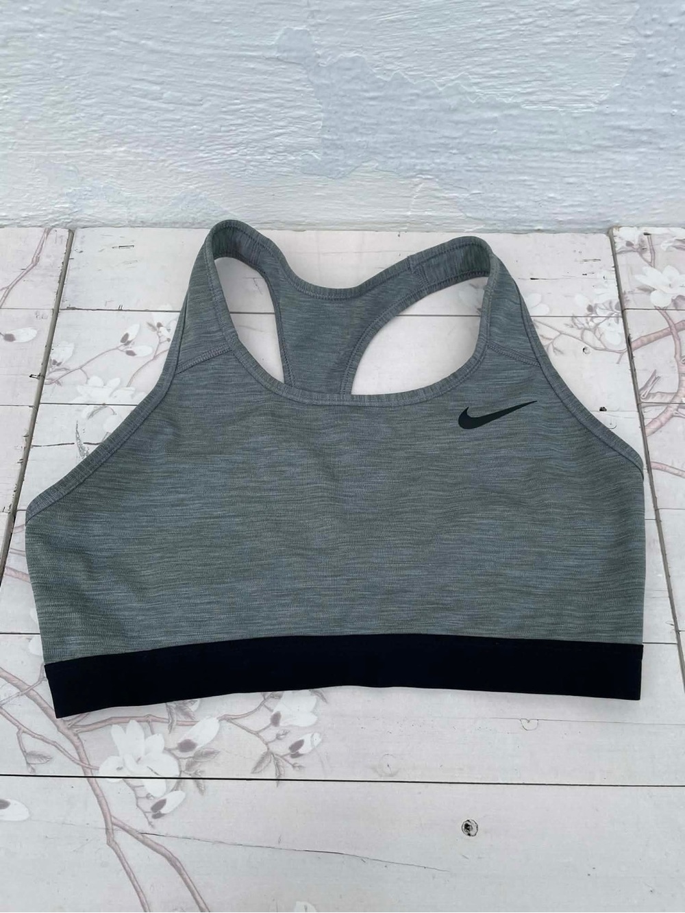Nike Gray Racerback Sports Bra with Black Underband